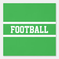 FOOTBALL White Text Racing Stripes On Bright Green