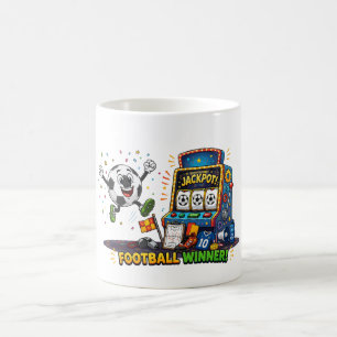 Football Winner Jackpot Slot Machine Soccer Ball Coffee Mug