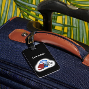 Football - with Football & Helmet personalise Luggage Tag