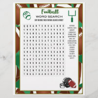 Football Word Search Football Party Game For Kids