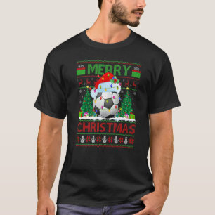 Football Xmas Tree Ugly Santa Football Christmas T-Shirt