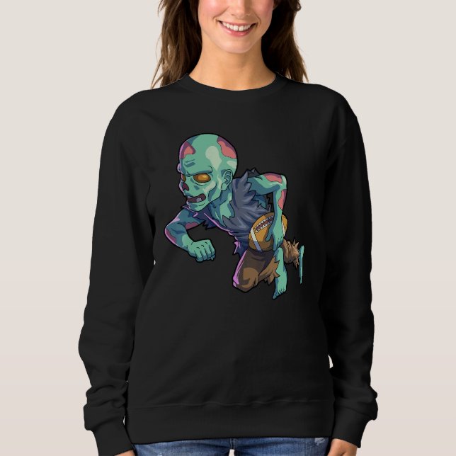 Football Zombie Halloween Men Boys Football Hallow Sweatshirt (Front)