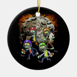 Football Zombie Player Halloween Horror Football T Ceramic Ornament