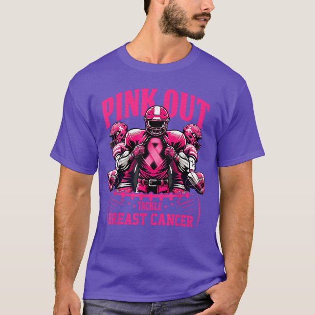 Footballackle Breast Cancer Awareness Pink Out Wom T-Shirt (Front)