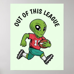 Footballer Alien Poster