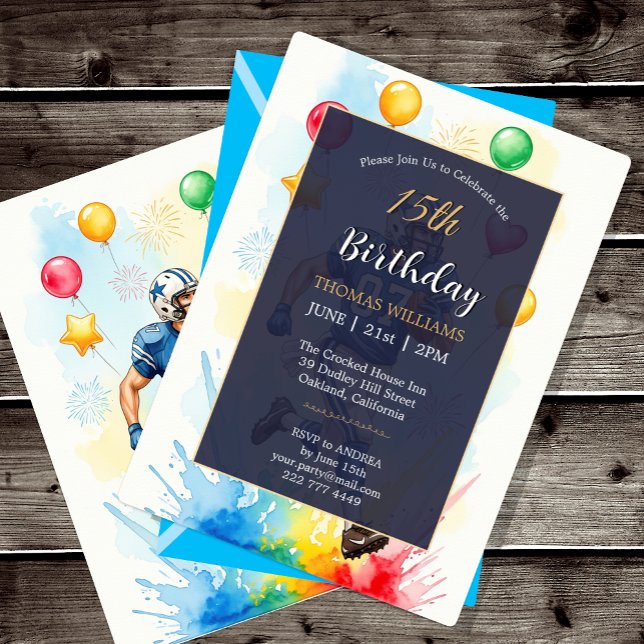 Footballer Birthday party Invitation, Balloons Fun Invitation (Creator Uploaded)