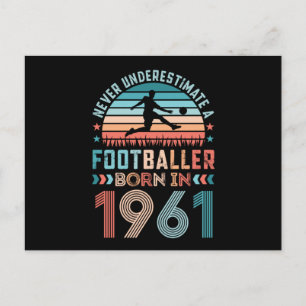 Footballer born 1961 Football 60th Birthday Gift Postcard