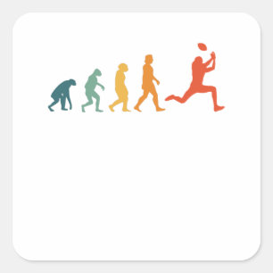 Footballer Evolution Retro American Football Square Sticker