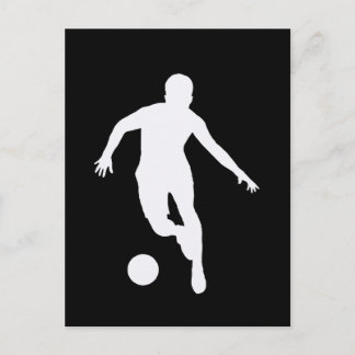 FOOTBALLER  ( White silhouette ) Postcard