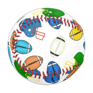 Footballs and Helmets sport theme patterns Baseball
