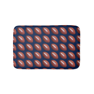 Footballs Blue or Choose Your Colour Plush Bath Mat