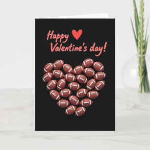Footballs Form Heart Valentines Card