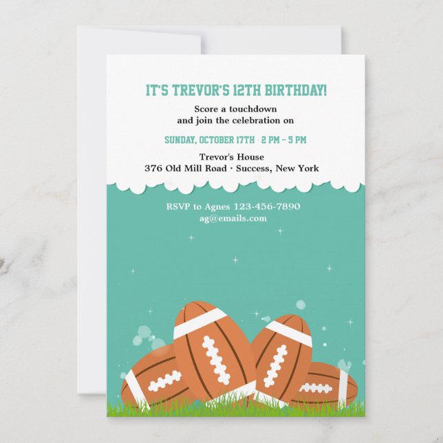 Footballs Invitation (Front)