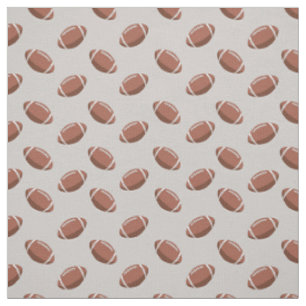 Footballs on Light Ash Grey Fabric
