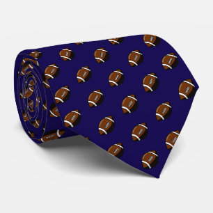 Footballs on Team Colour Navy Blue Tie