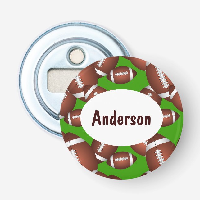 Footballs Pattern Bottle Opener (Front)