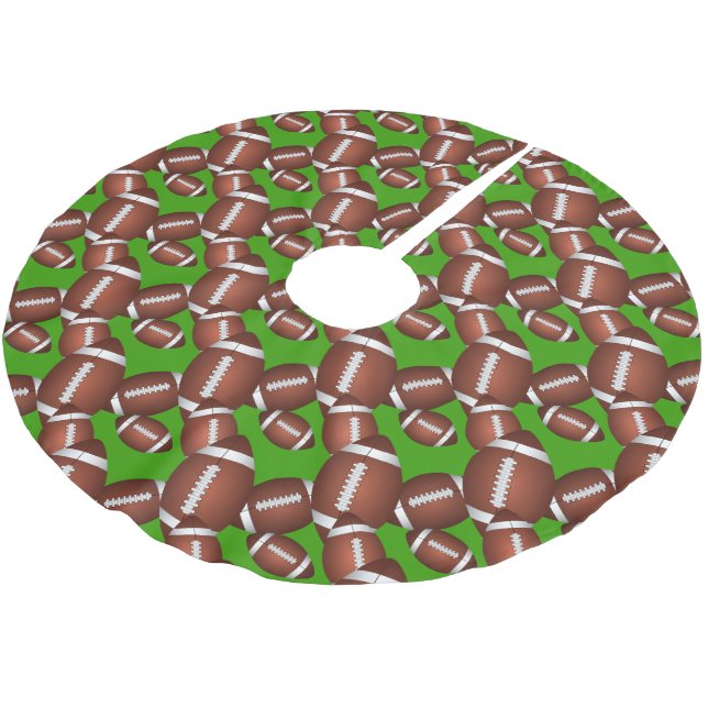 Footballs Pattern Brushed Polyester Tree Skirt (Angled)