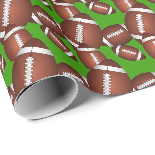 Footballs Pattern Wrapping Paper (Roll Corner)