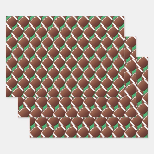 Footballs Sport Design Wrapping Paper Sets (Set)