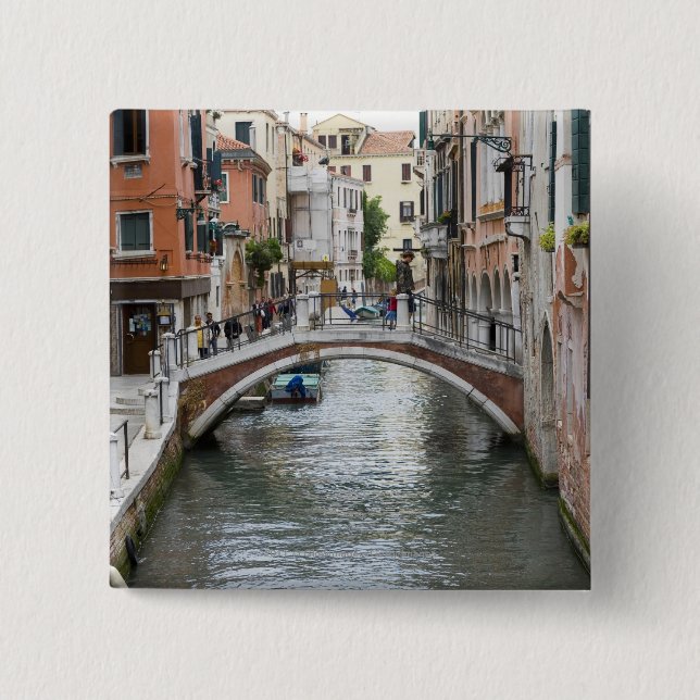 Footbridge in Venice 15 Cm Square Badge (Front)
