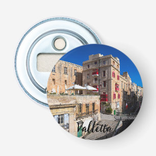 Footbridge, narrow street with stairs in Valletta Bottle Opener