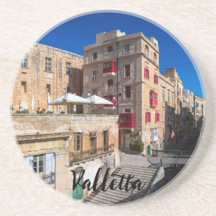 Footbridge, narrow street with stairs in Valletta Coaster