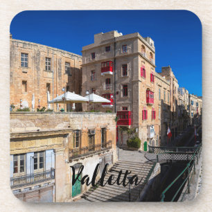 Footbridge, narrow street with stairs in Valletta Coaster