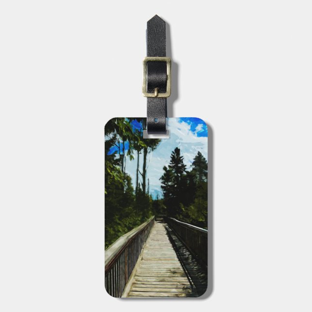 Footbridge Over Canadian Canyon Luggage Tag (Front Vertical)