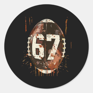 Footbyll 67 Six Seven Alpha Slang 6 7 Meme Kids Te Classic Round Sticker