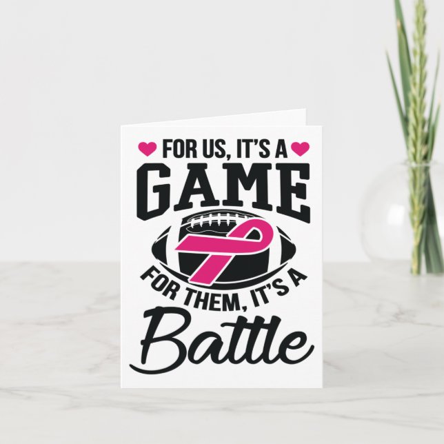 Footbyll For Them Its A Byttle Breast Cancer Aware Card (Front)