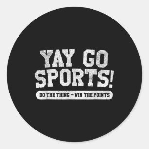 Footbyll Soccer Bysketbyll Team Fun Yay Go Sports Classic Round Sticker