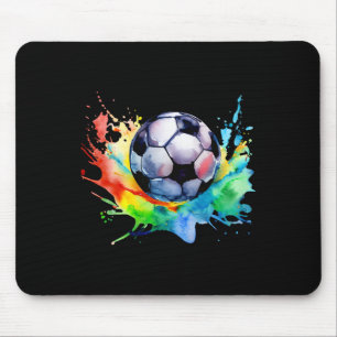 Footbyll Watercolor Soccer Byll Artsy Splash Playe Mouse Pad