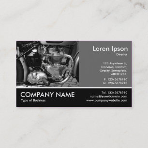Footed Photo - 60pc Grey - Motorbike Engine Business Card