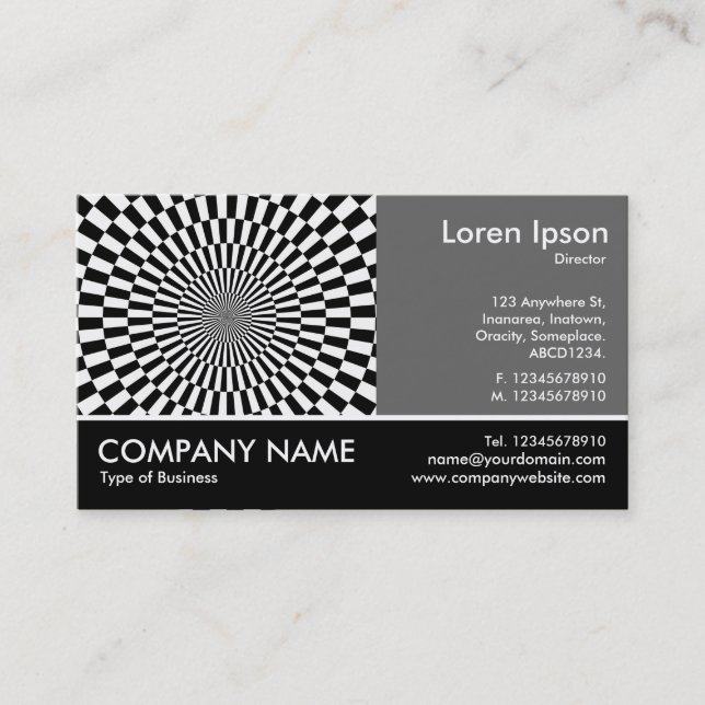 Footed Photo - 60pc Grey - Op Art Business Card (Front)