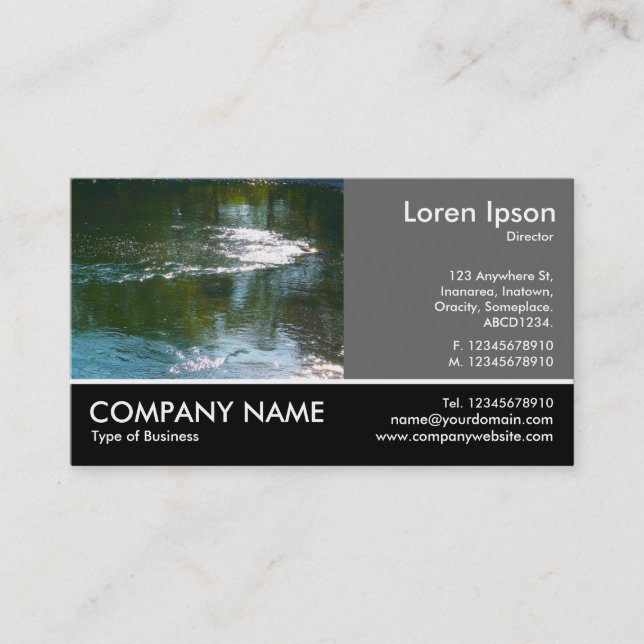 Footed Photo - 60pc Grey - River Business Card (Front)