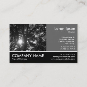 Footed Photo - 60pc Grey - Sun Through Trees Business Card