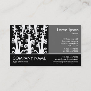 Footed Photo - 60pc Grey - Twirly Stalks Business Card