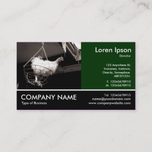 Footed Photo - Dk Green - Chicken in the Basket Business Card