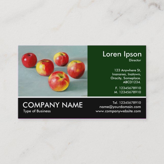 Footed Photo - Dk Green - Pink Ladies 2 (Painting) Business Card (Front)