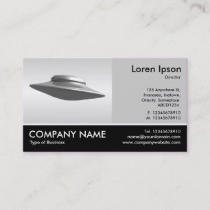 Footed Photo - Lt Grey - Flying Saucer Business Card