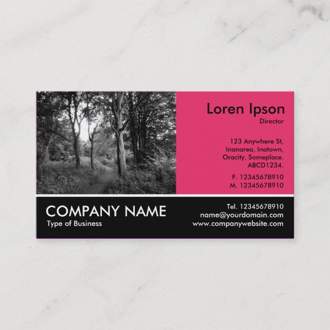 Footed Photo - Regal Red - In the Woods Business Card (Front)