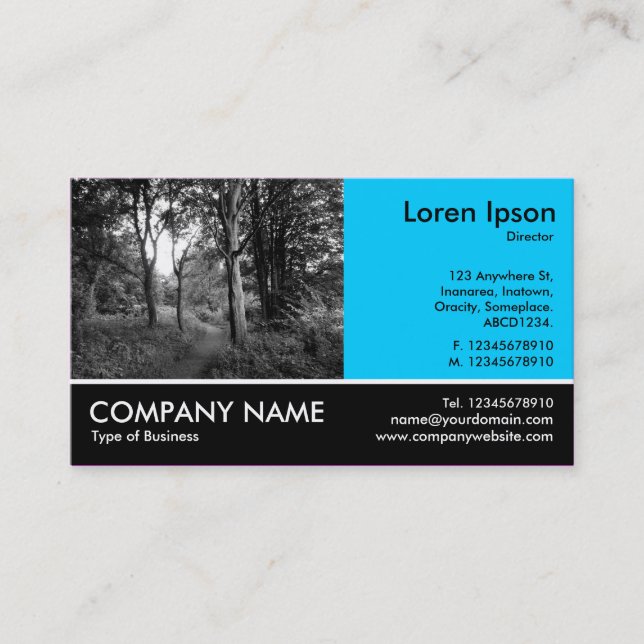Footed Photo - Sky Blue - In the Woods Business Card (Front)