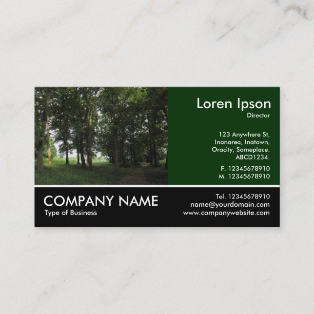 Footed Photo - Woods, Bute Park, Cardiff Business Card (Front)