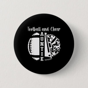Footll And Cheer Aunt Of Cheerleader And Footll Pl 6 Cm Round Badge