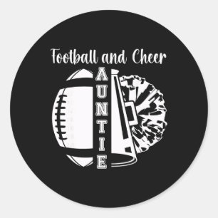 Footll And Cheer Aunt Of Cheerleader And Footll Pl Classic Round Sticker