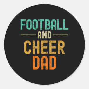 Footll And Cheer Dad Cheerleading _1 Classic Round Sticker