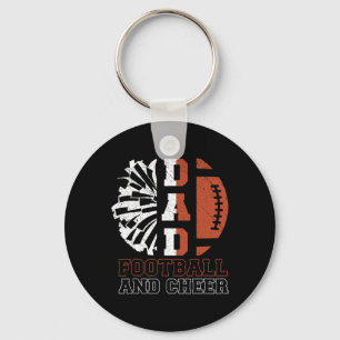 Footll And Cheer Dad Of Cheerleader And Footll Pla Key Ring