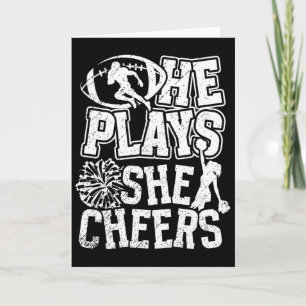 Footll And Cheer Dad Proud Cheerleading And Footll Card