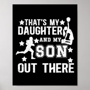Footll And Cheer Dad Proud Cheerleading And Footll Poster