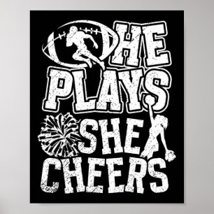Footll And Cheer Dad Proud Cheerleading And Footll Poster